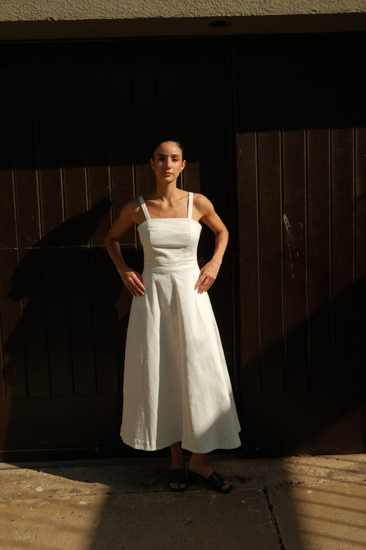 VESTIDO DENIM IVORY